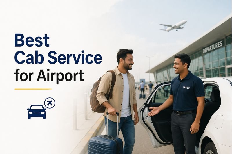 Traveler meeting driver near airport cab representing Best Cab Service for Airport with comfortable and reliable transport